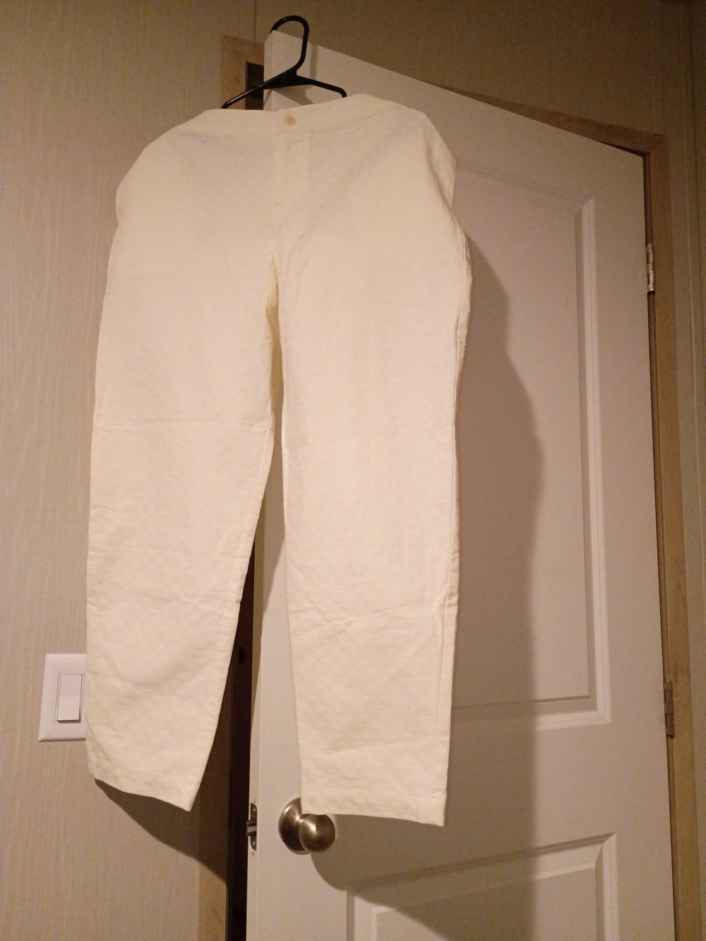 Hatch Cream Straight-Leg Linen Blend Pants